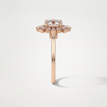 Round Cluster Lab Grown Diamond Engagement Ring