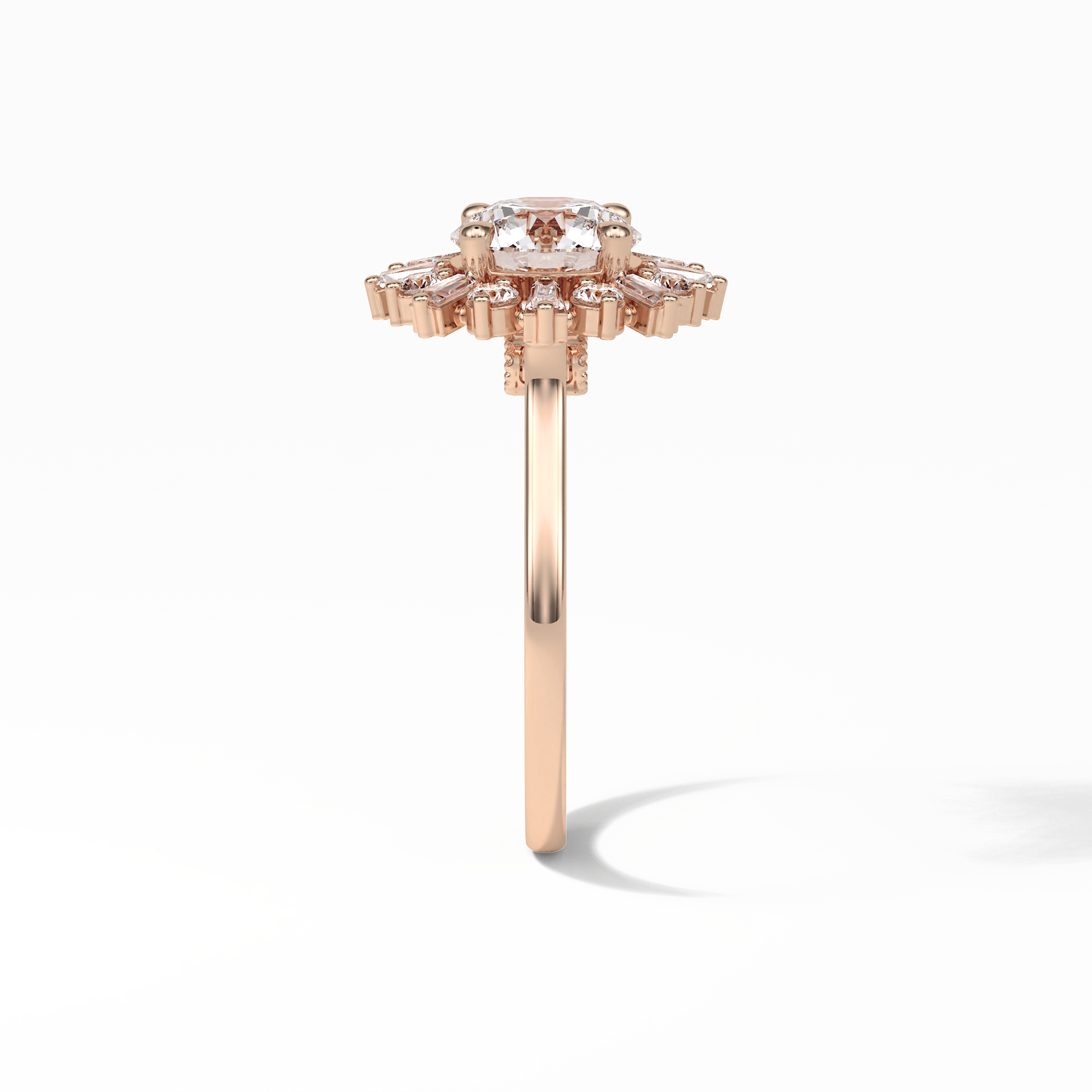 Round Cluster Lab Grown Diamond Engagement Ring