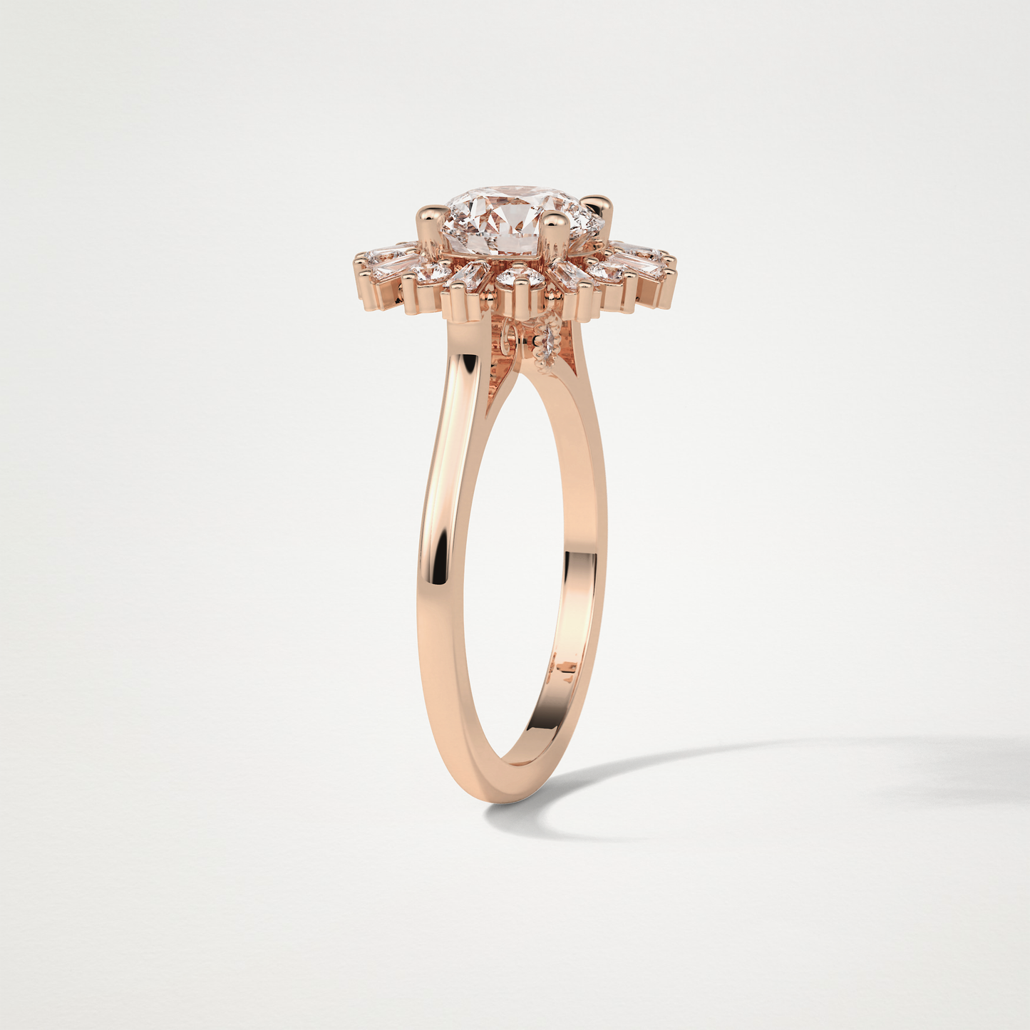 Round Cluster Lab Grown Diamond Engagement Ring