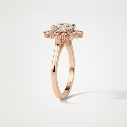 Round Cluster Lab Grown Diamond Engagement Ring