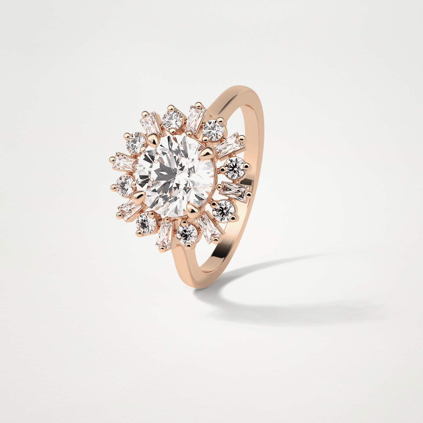 Round Cluster Lab Grown Diamond Engagement Ring
