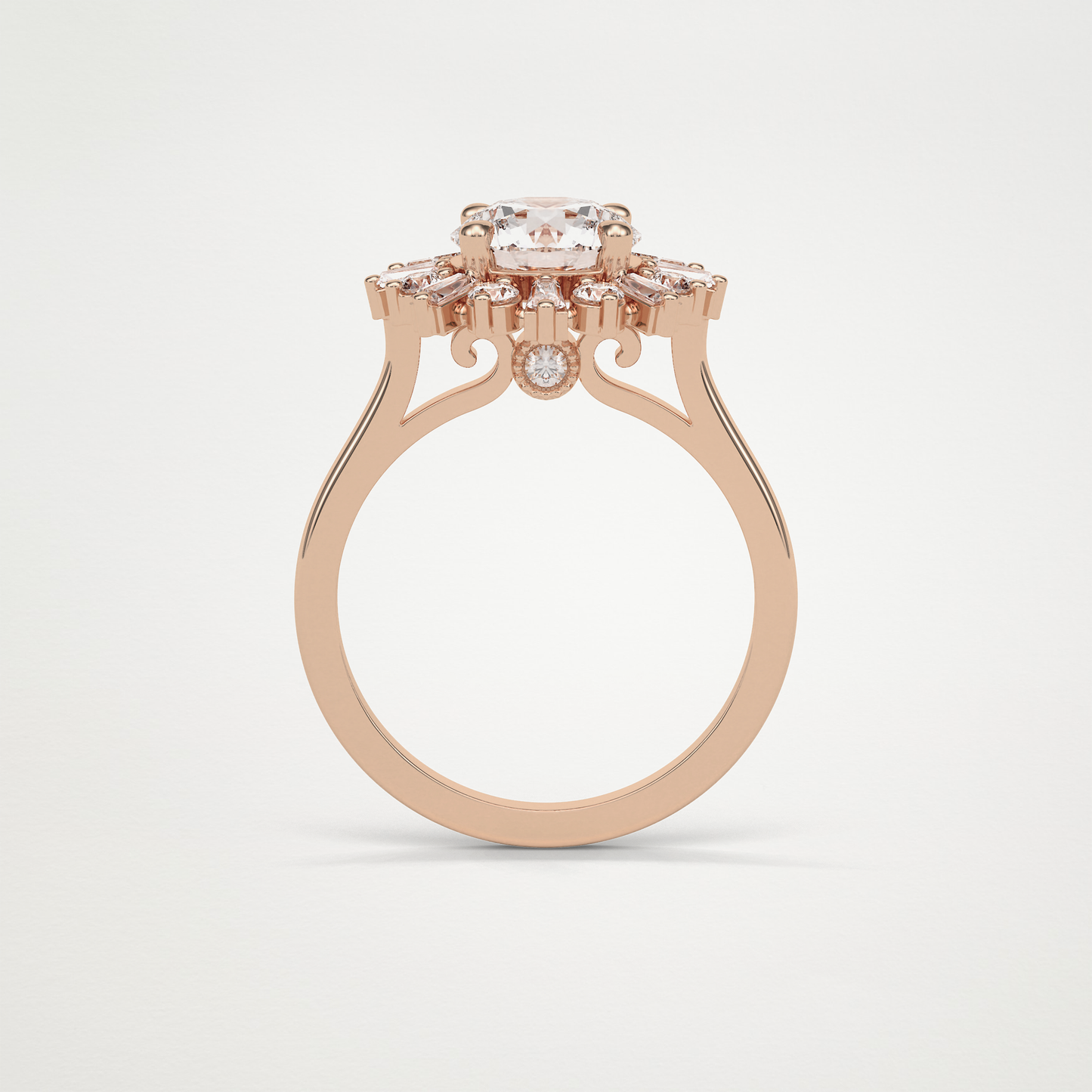 Round Cluster Lab Grown Diamond Engagement Ring