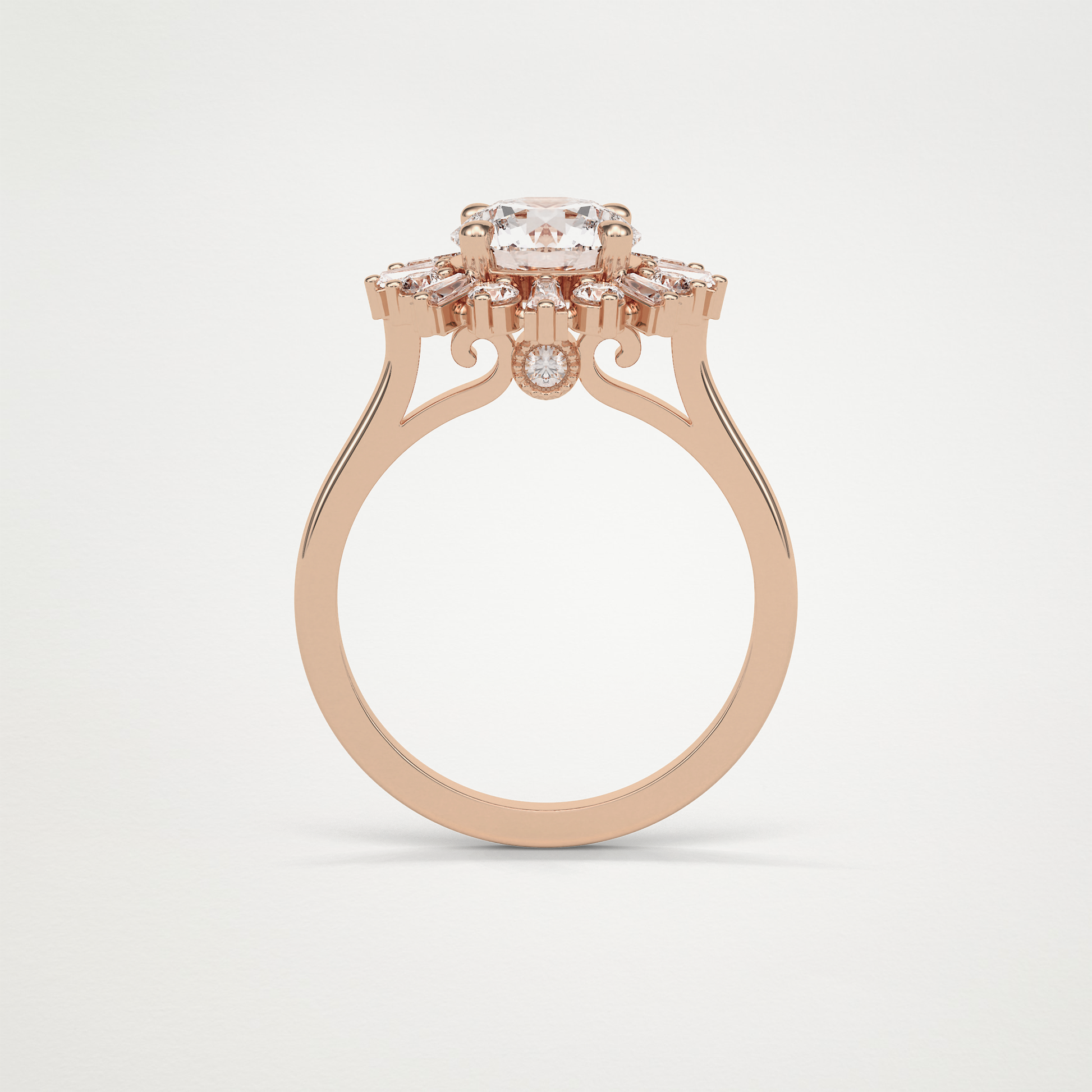 Round Cluster Lab Grown Diamond Engagement Ring