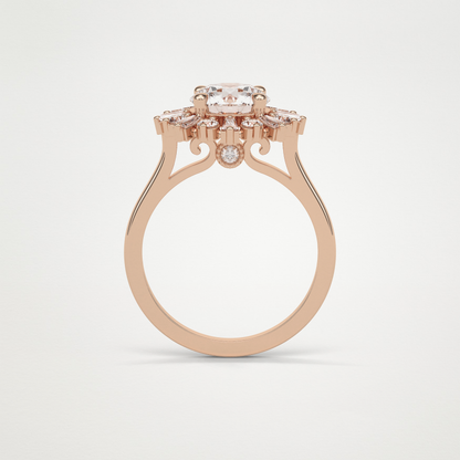 Round Cluster Lab Grown Diamond Engagement Ring