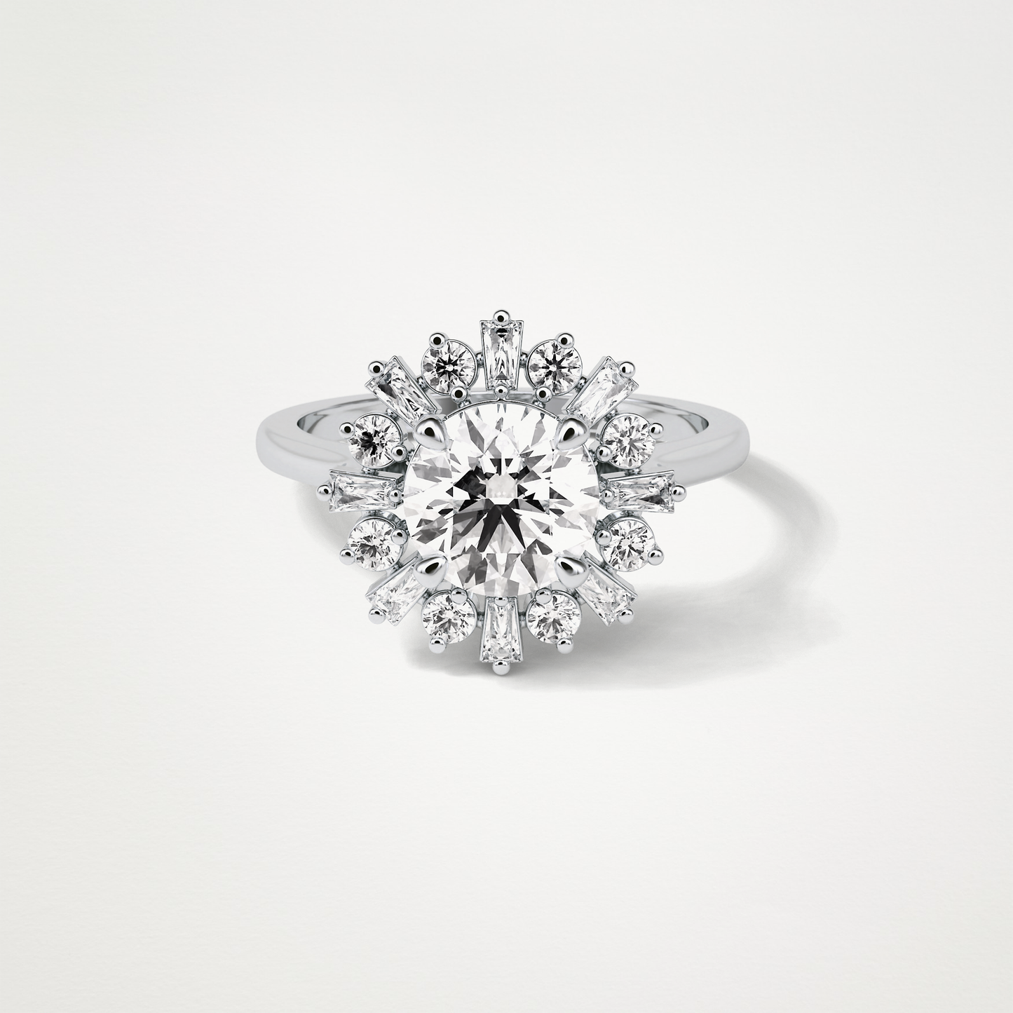 Round Cluster Lab Grown Diamond Engagement Ring