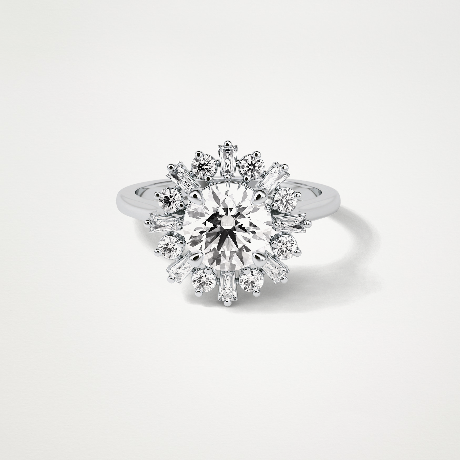 Round Cluster Lab Grown Diamond Engagement Ring