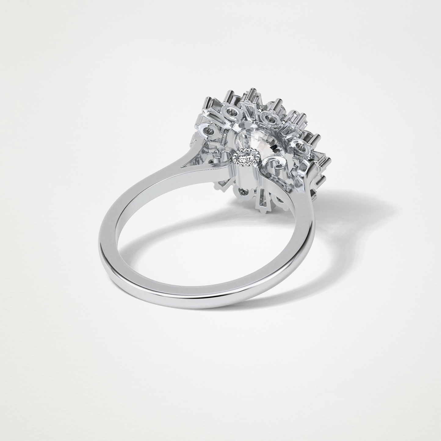Round Cluster Lab Grown Diamond Engagement Ring
