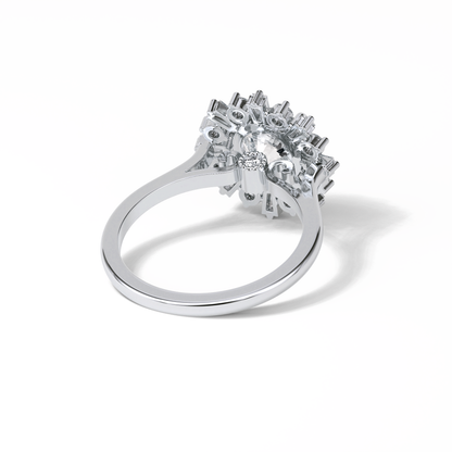 Round Cluster Lab Grown Diamond Engagement Ring