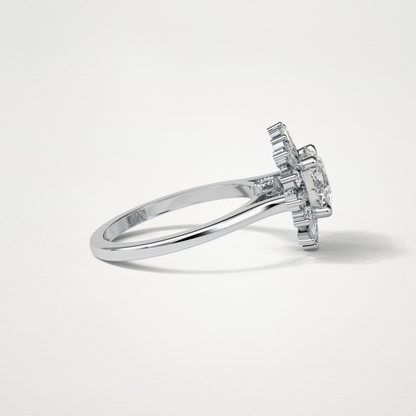 Round Cluster Lab Grown Diamond Engagement Ring