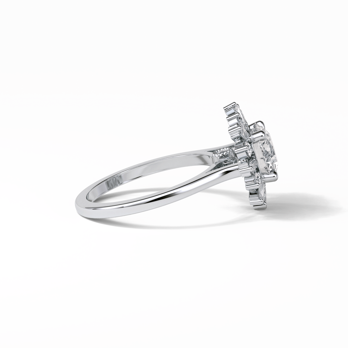 Round Cluster Lab Grown Diamond Engagement Ring