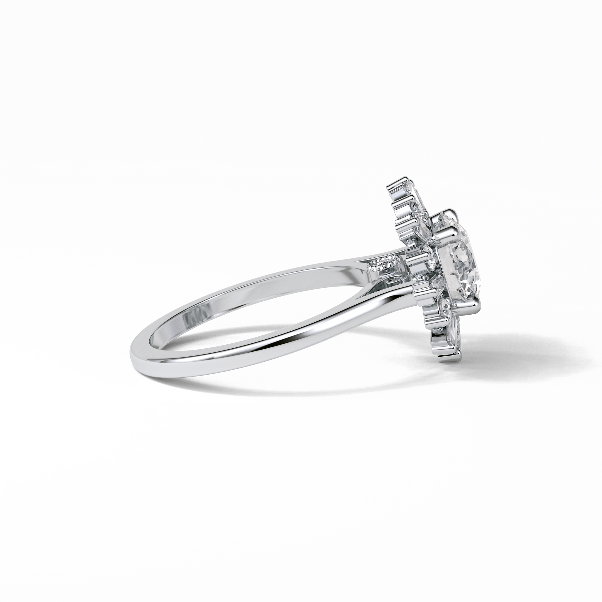 Round Cluster Lab Grown Diamond Engagement Ring