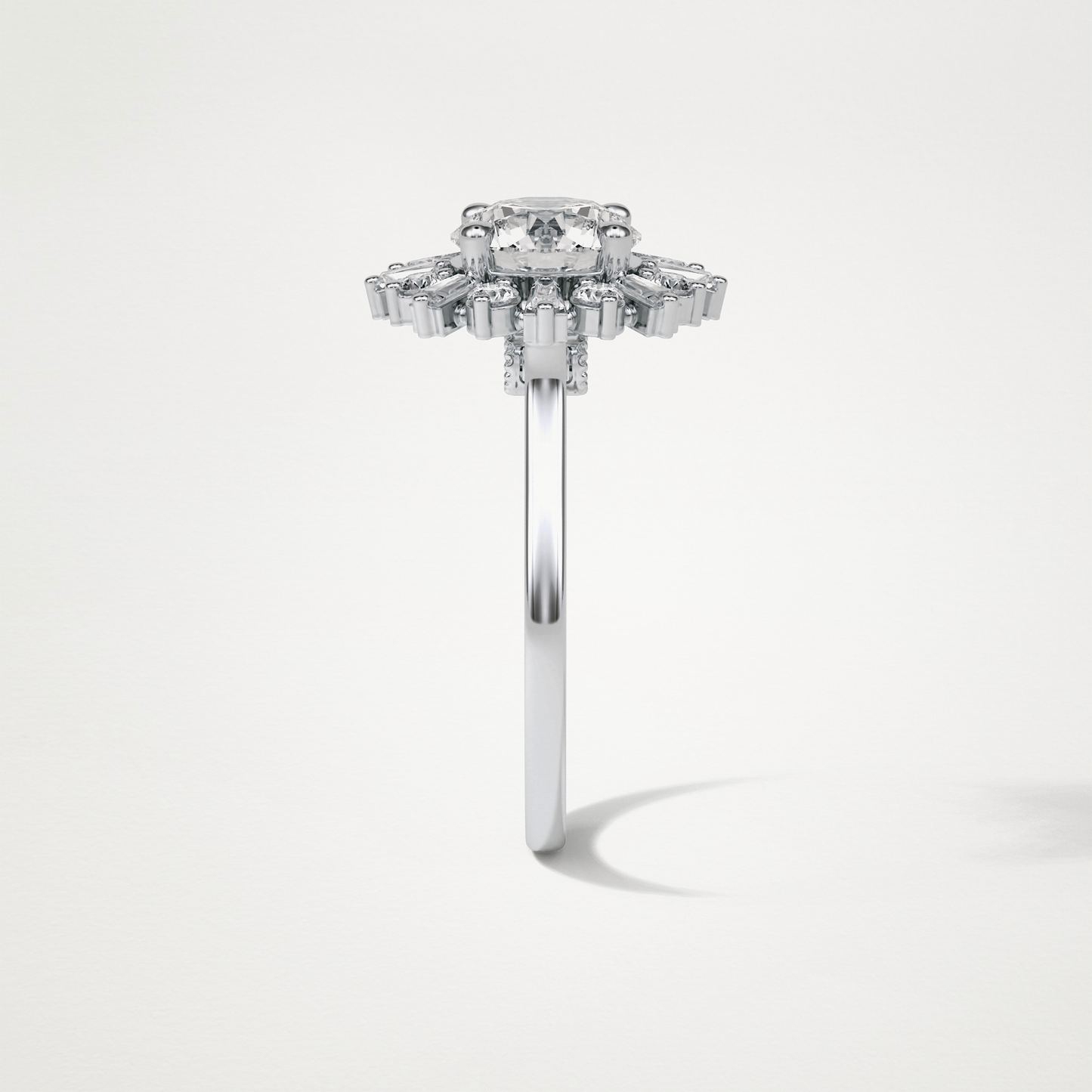 Round Cluster Lab Grown Diamond Engagement Ring