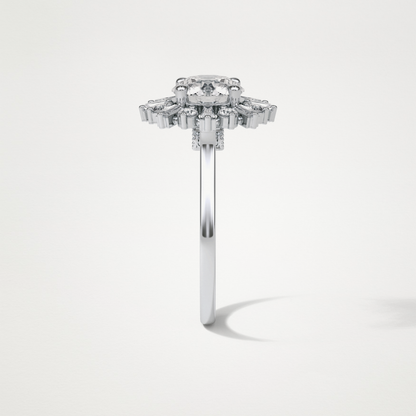 Round Cluster Lab Grown Diamond Engagement Ring