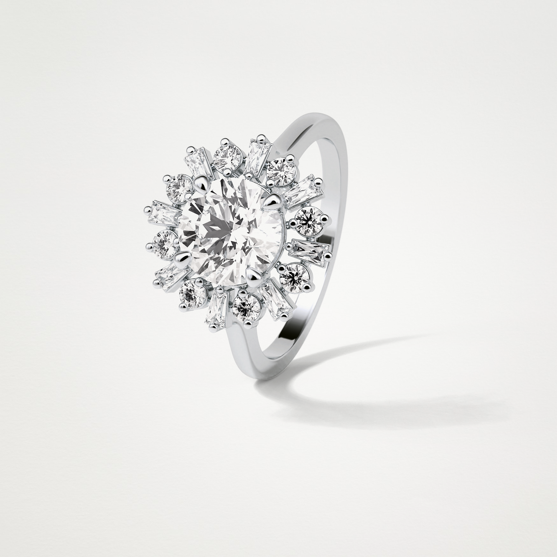 Round Cluster Lab Grown Diamond Engagement Ring