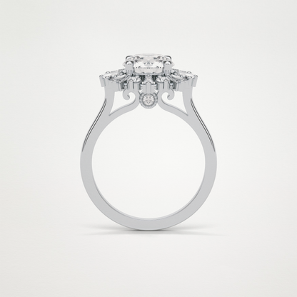 Round Cluster Lab Grown Diamond Engagement Ring