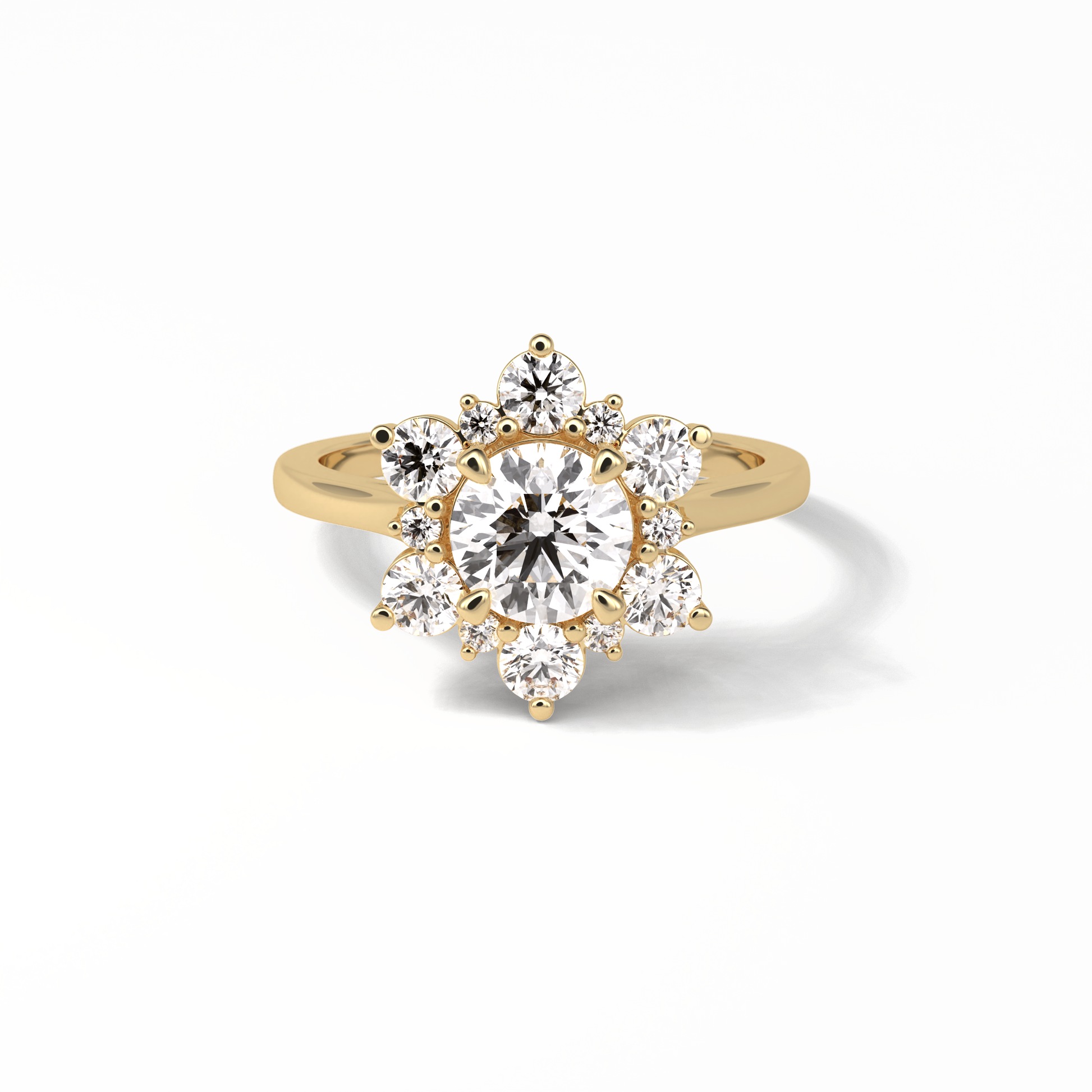 Round Cluster Lab Grown Diamond Engagement Ring