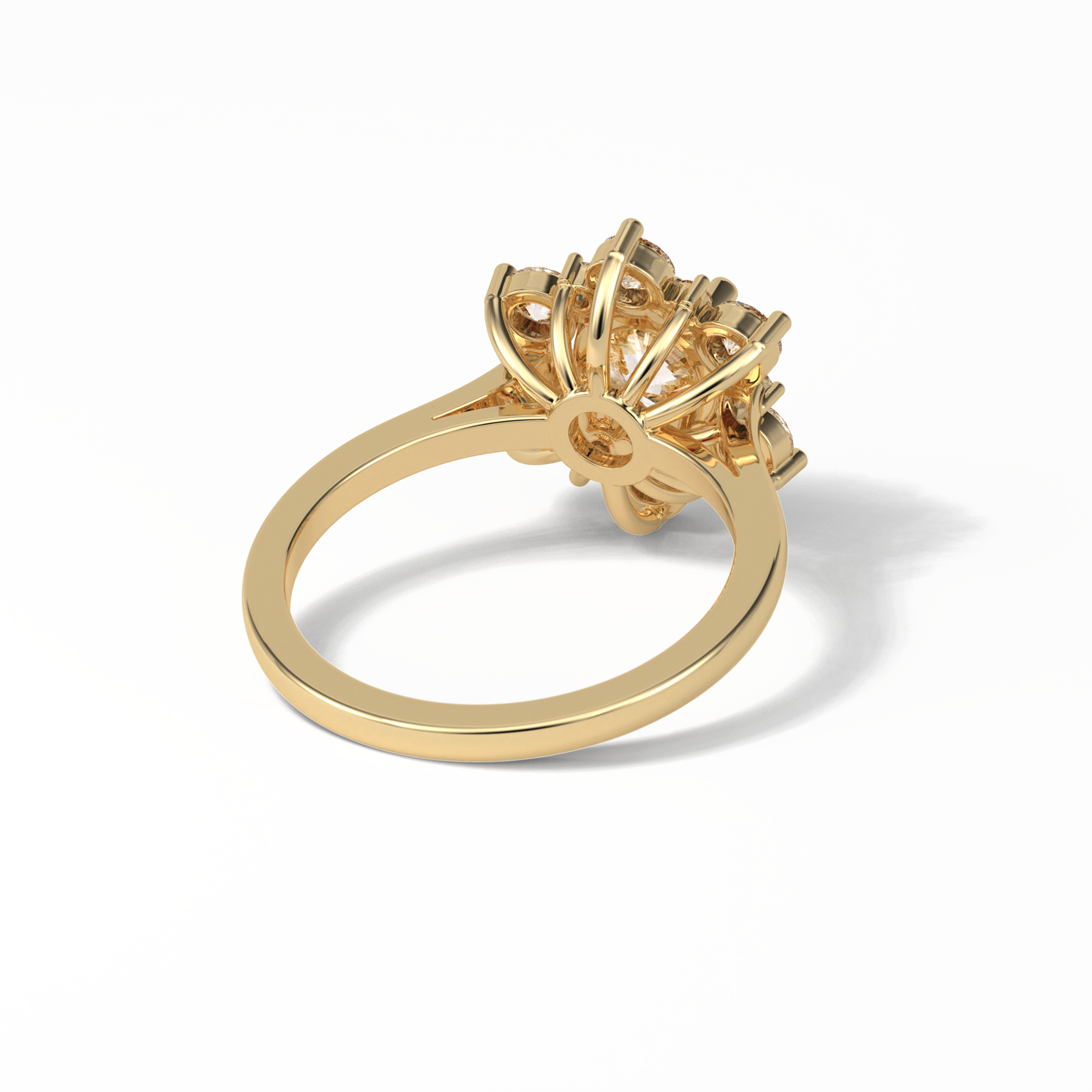 Round Cluster Lab Grown Diamond Engagement Ring