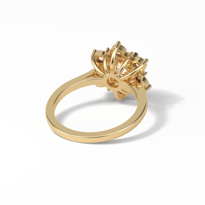 Round Cluster Lab Grown Diamond Engagement Ring