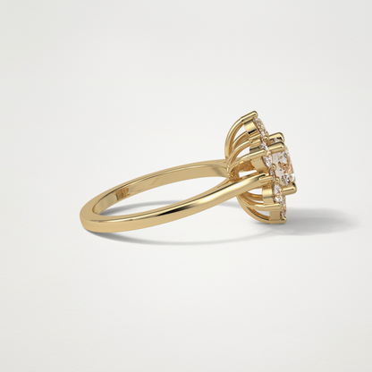 Round Cluster Lab Grown Diamond Engagement Ring