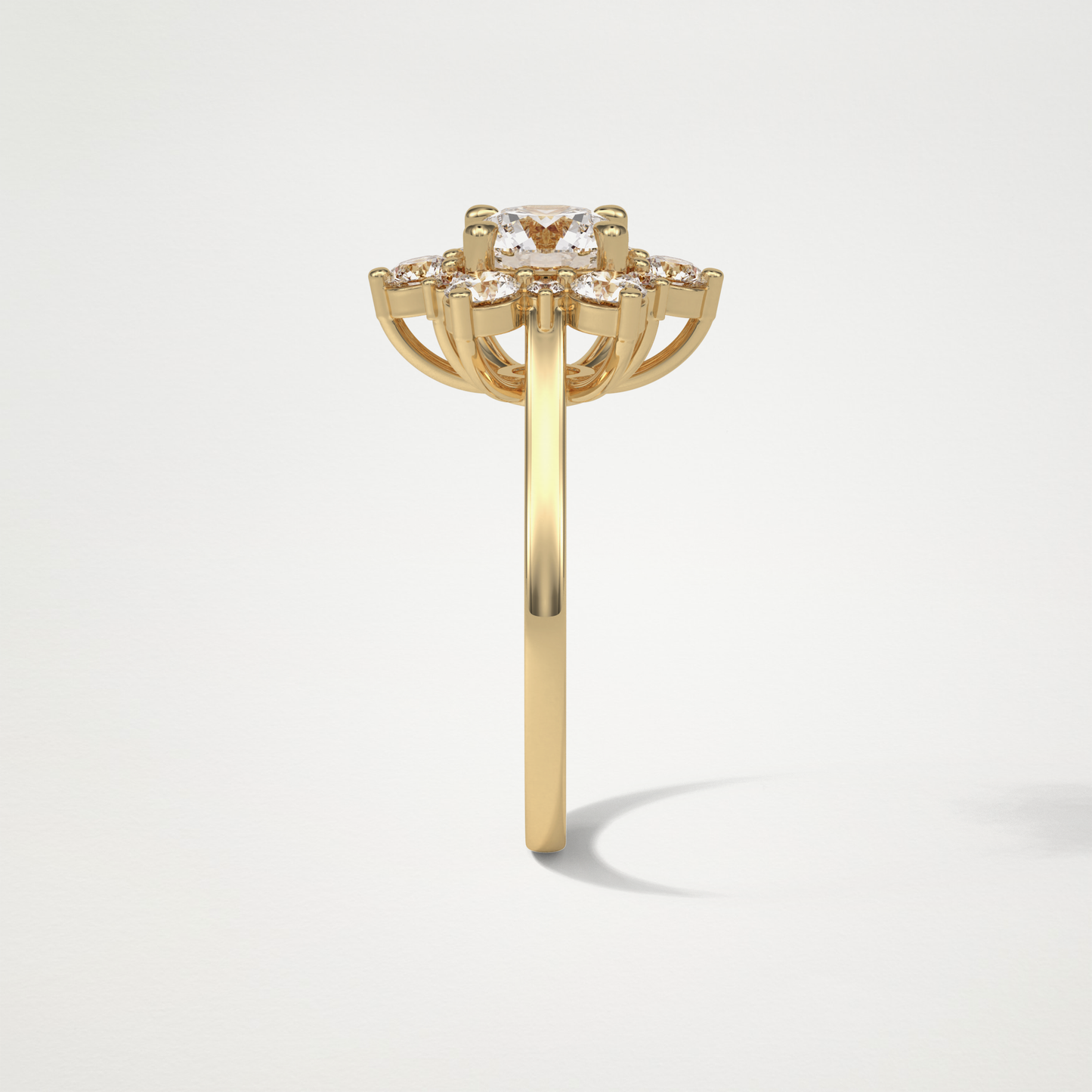 Round Cluster Lab Grown Diamond Engagement Ring