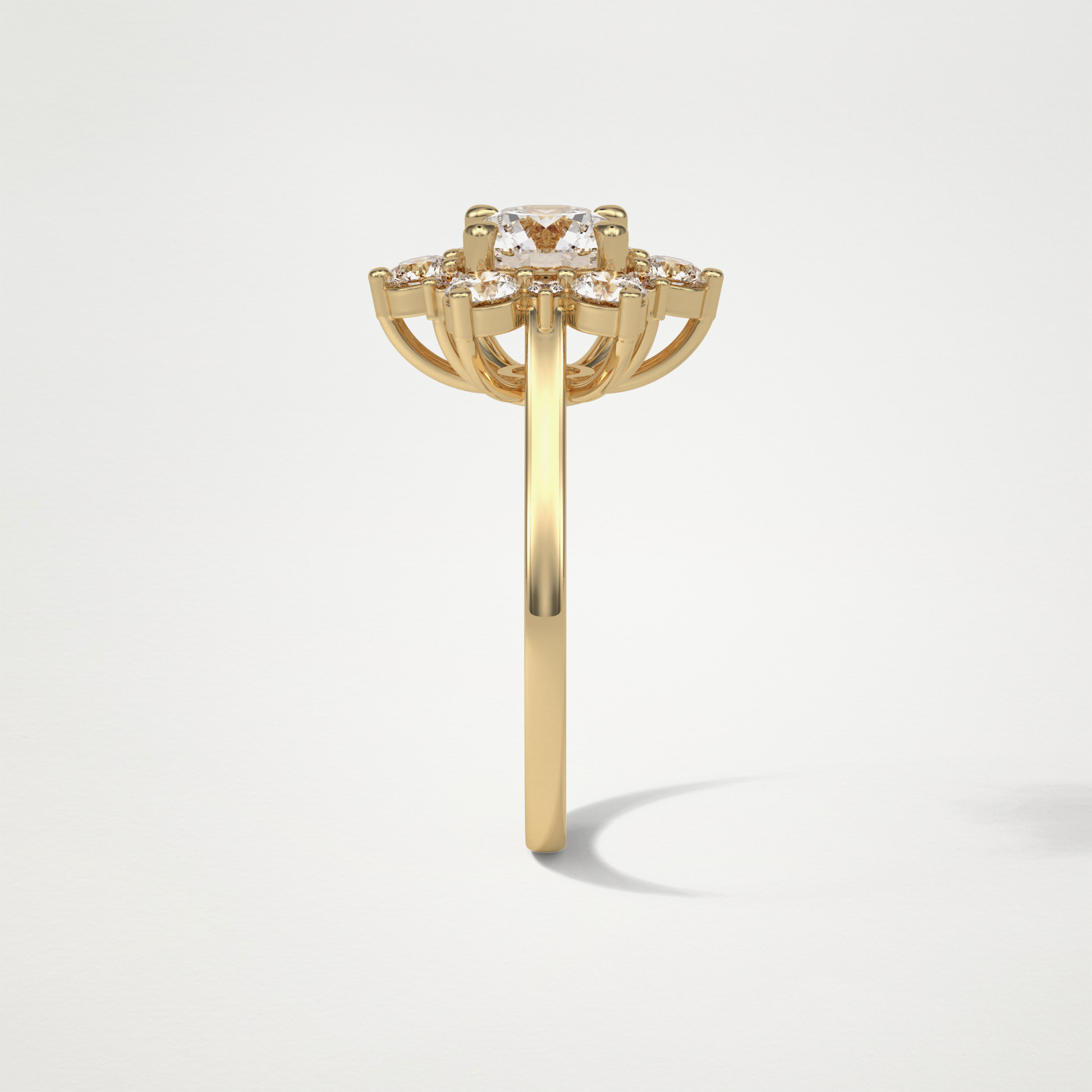 Round Cluster Lab Grown Diamond Engagement Ring