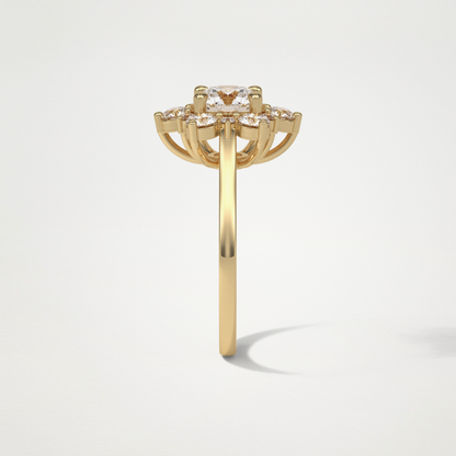 Round Cluster Lab Grown Diamond Engagement Ring