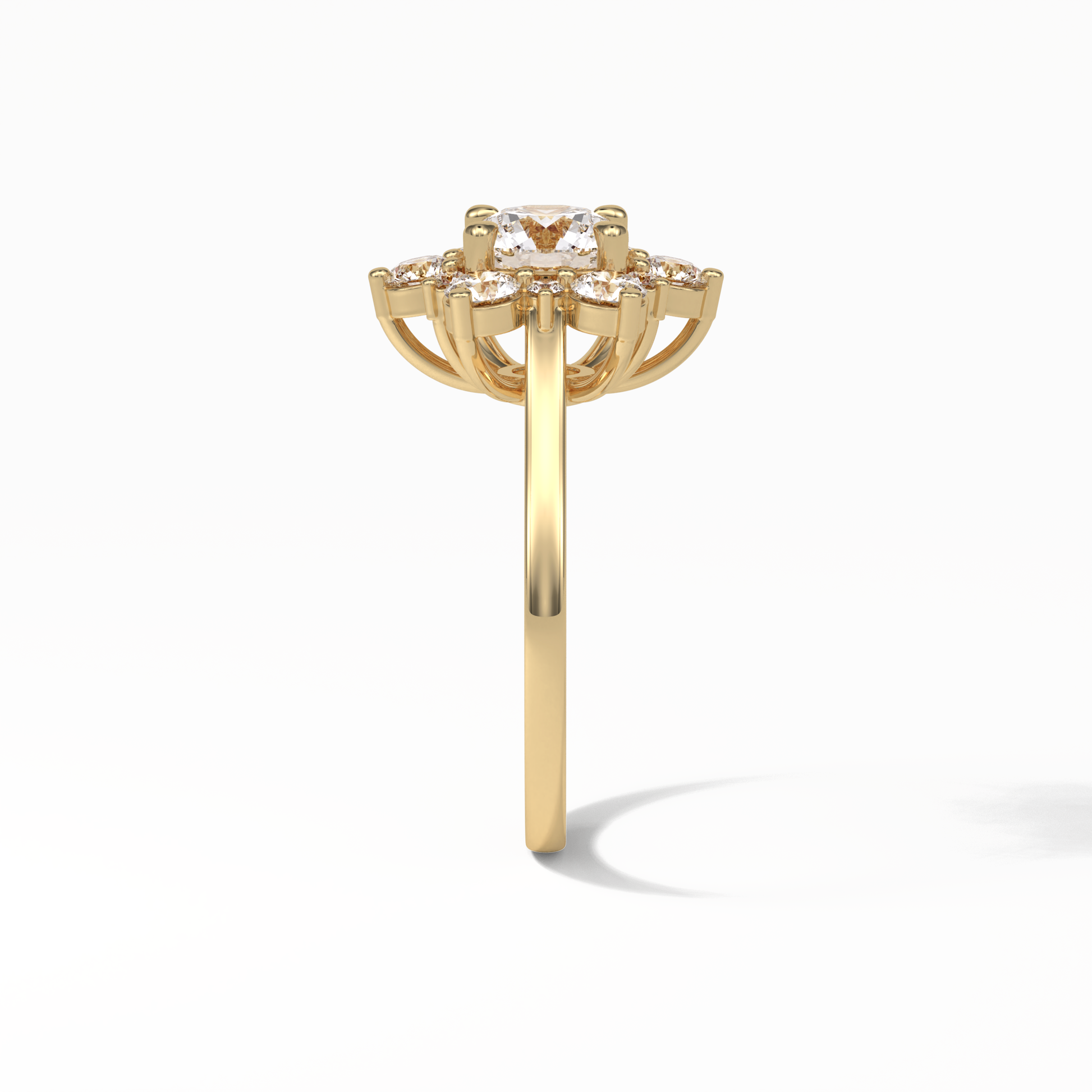 Round Cluster Lab Grown Diamond Engagement Ring