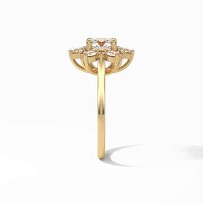 Round Cluster Lab Grown Diamond Engagement Ring