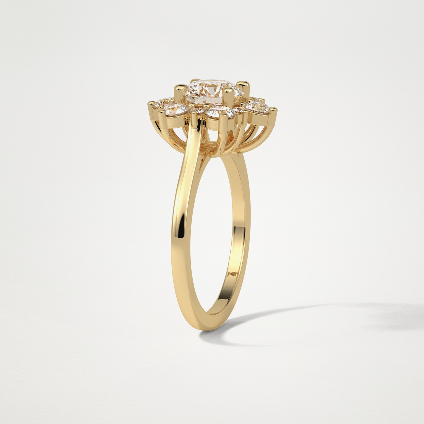 Round Cluster Lab Grown Diamond Engagement Ring