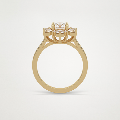 Round Cluster Lab Grown Diamond Engagement Ring