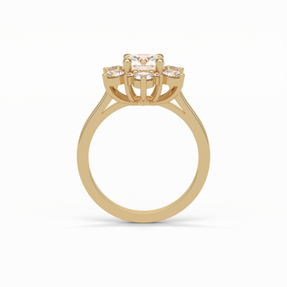 Round Cluster Lab Grown Diamond Engagement Ring