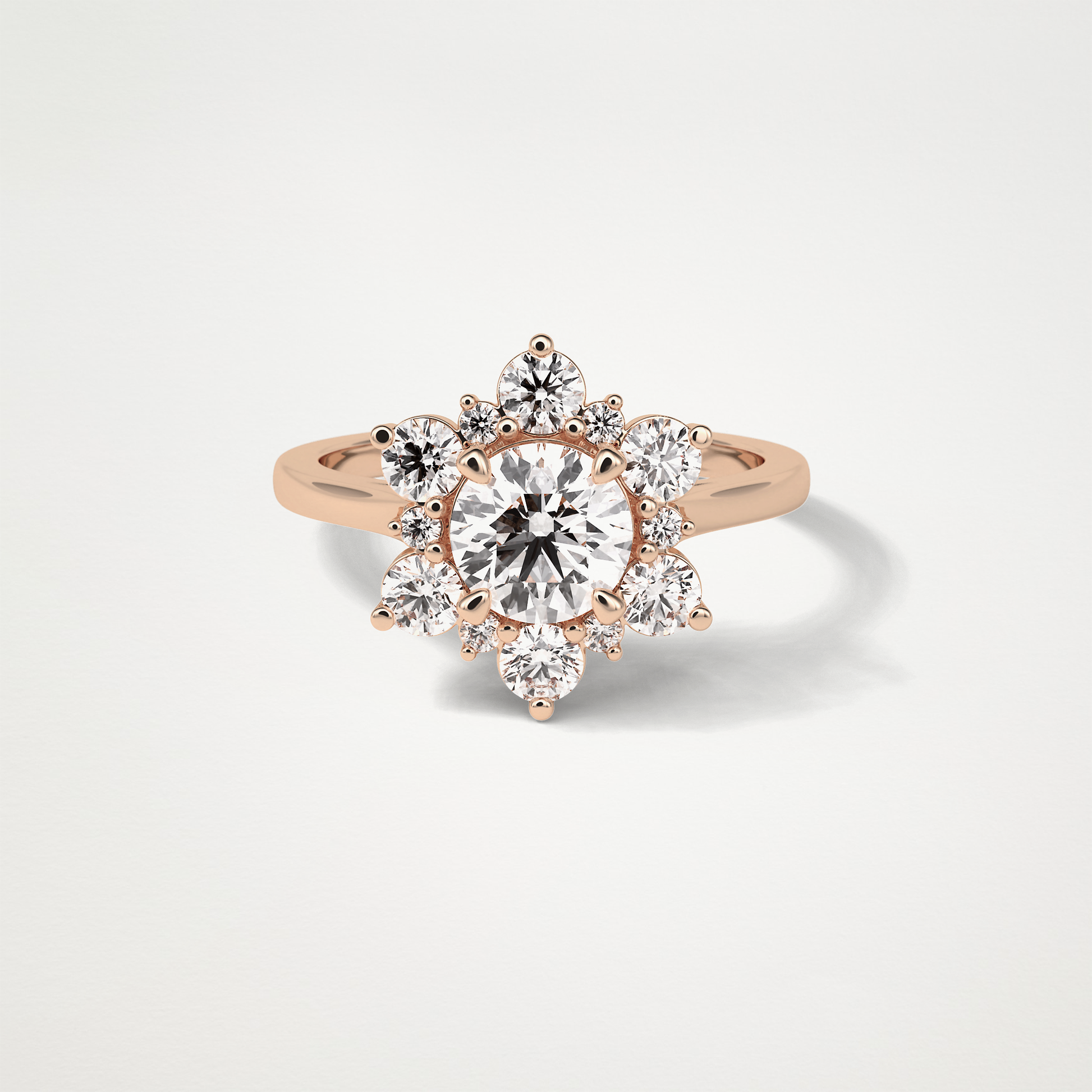 Round Cluster Lab Grown Diamond Engagement Ring