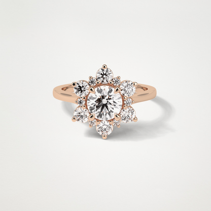Round Cluster Lab Grown Diamond Engagement Ring