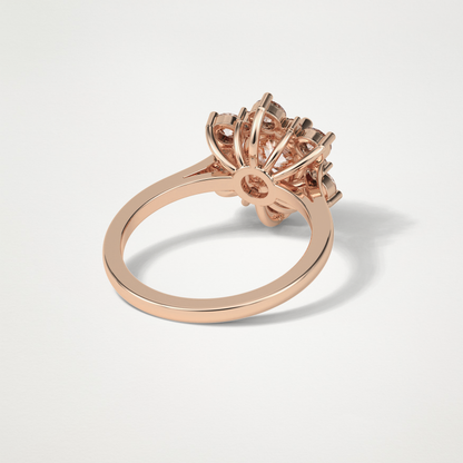 Round Cluster Lab Grown Diamond Engagement Ring