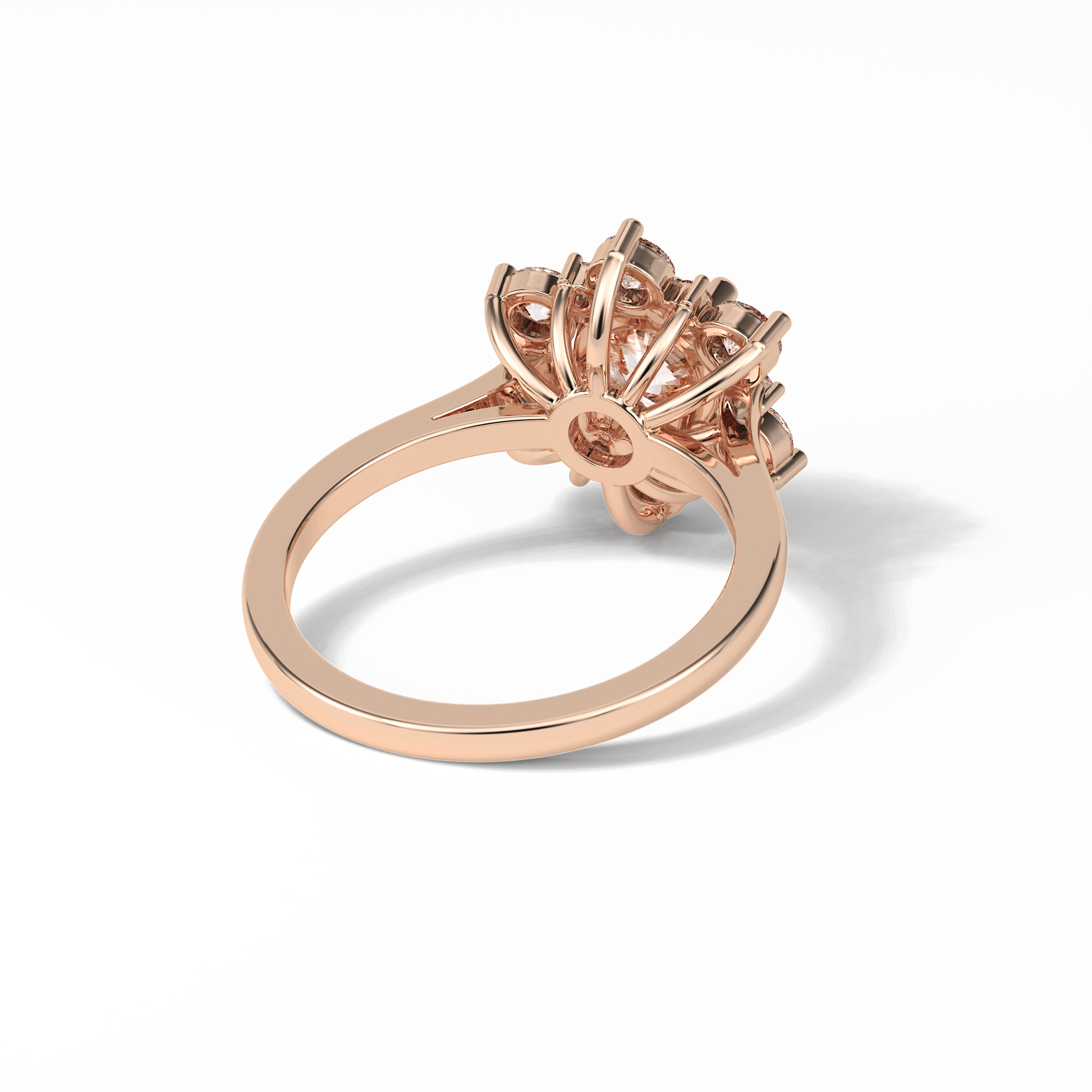 Round Cluster Lab Grown Diamond Engagement Ring