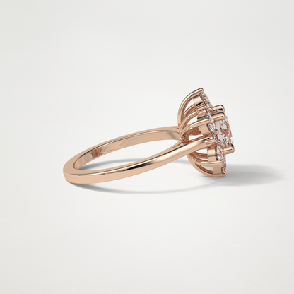 Round Cluster Lab Grown Diamond Engagement Ring