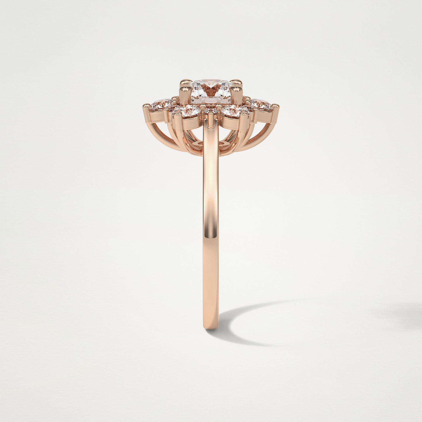 Round Cluster Lab Grown Diamond Engagement Ring
