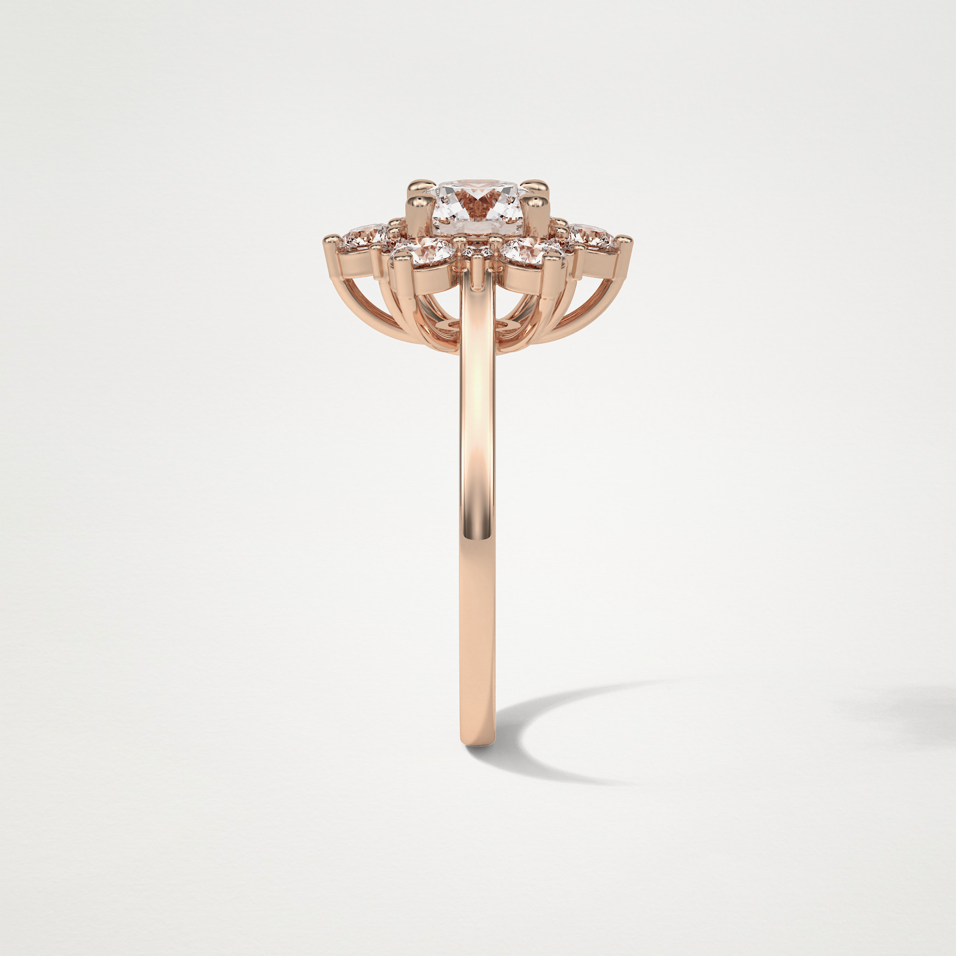 Round Cluster Lab Grown Diamond Engagement Ring