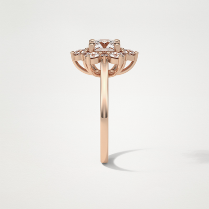 Round Cluster Lab Grown Diamond Engagement Ring