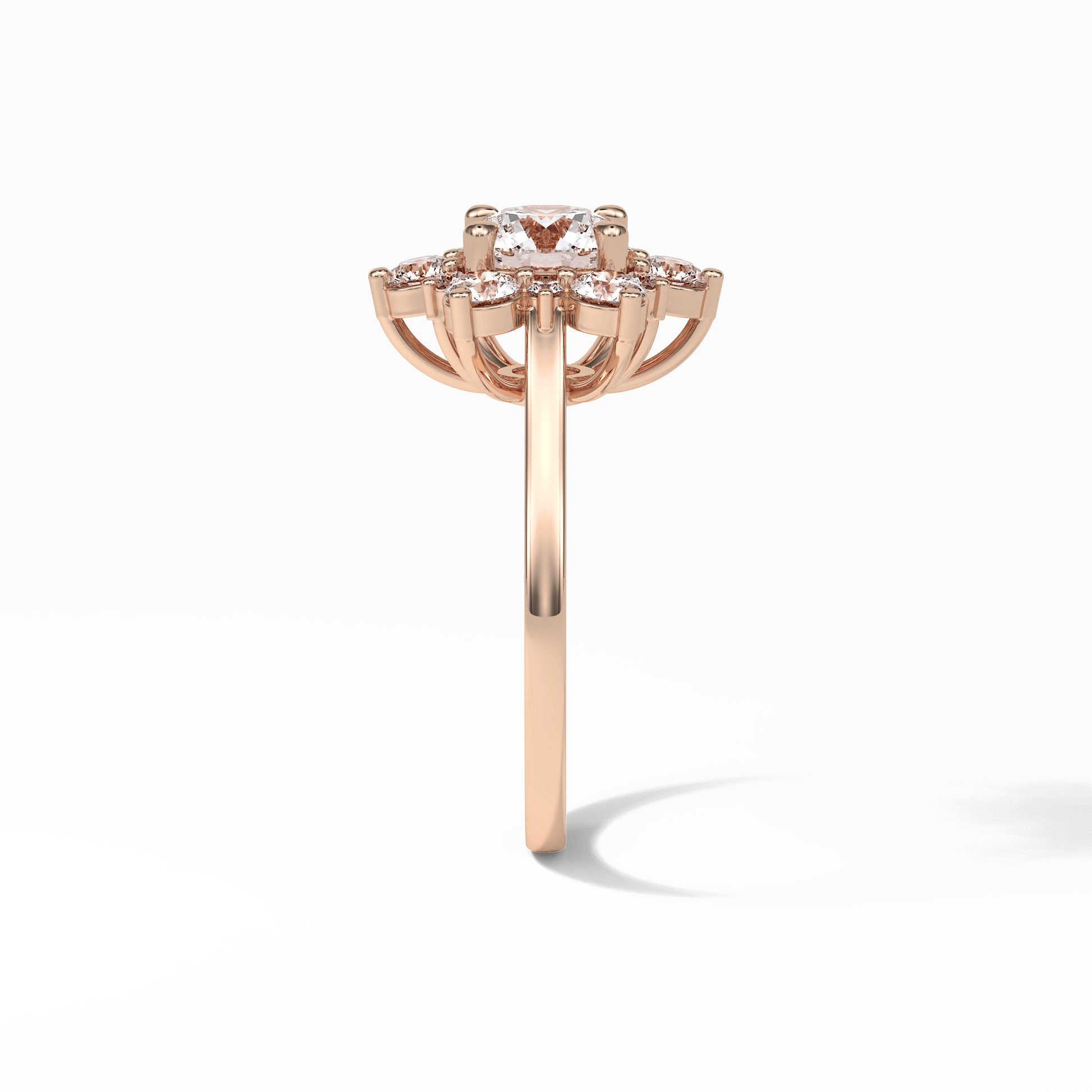 Round Cluster Lab Grown Diamond Engagement Ring