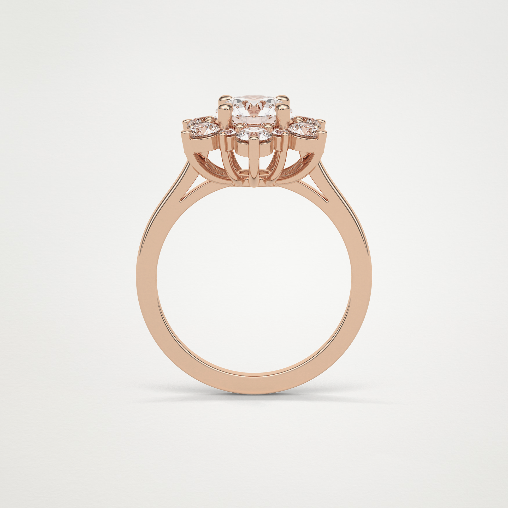 Round Cluster Lab Grown Diamond Engagement Ring