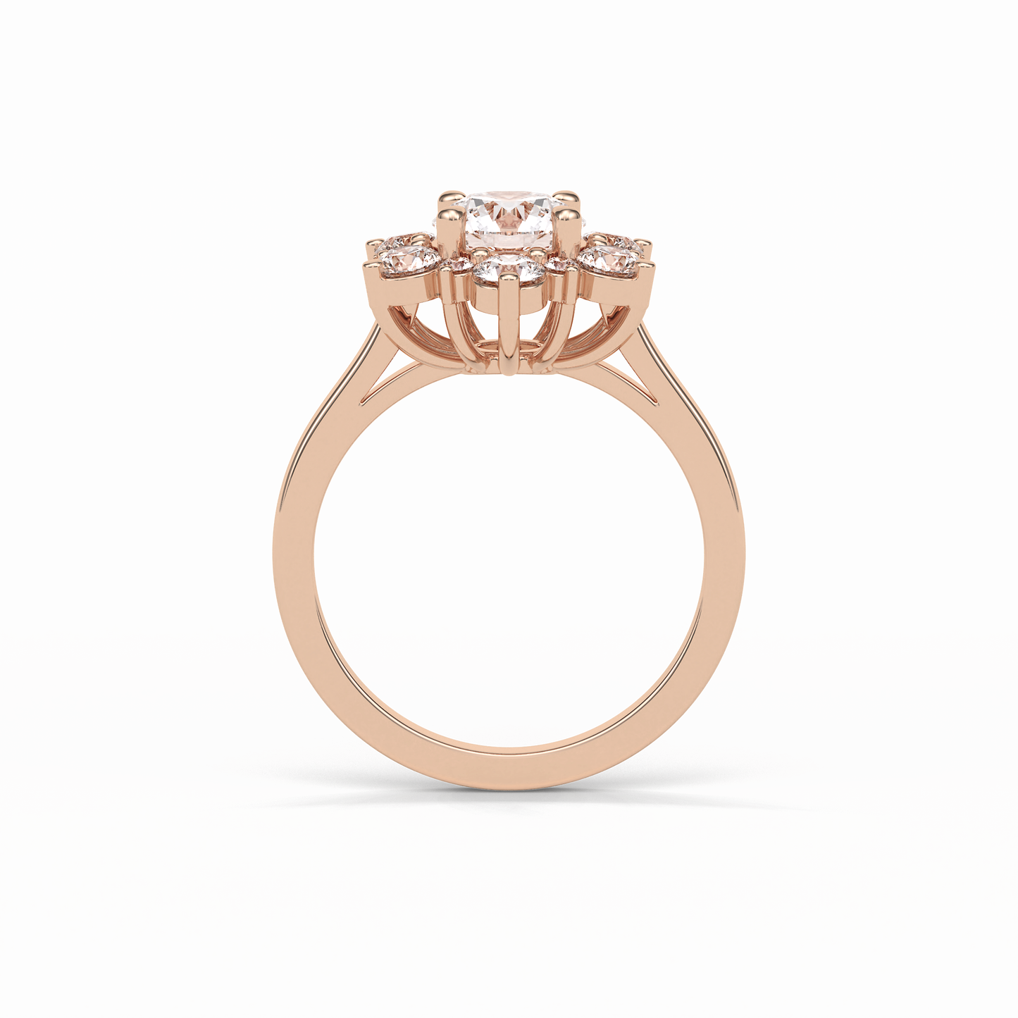 Round Cluster Lab Grown Diamond Engagement Ring