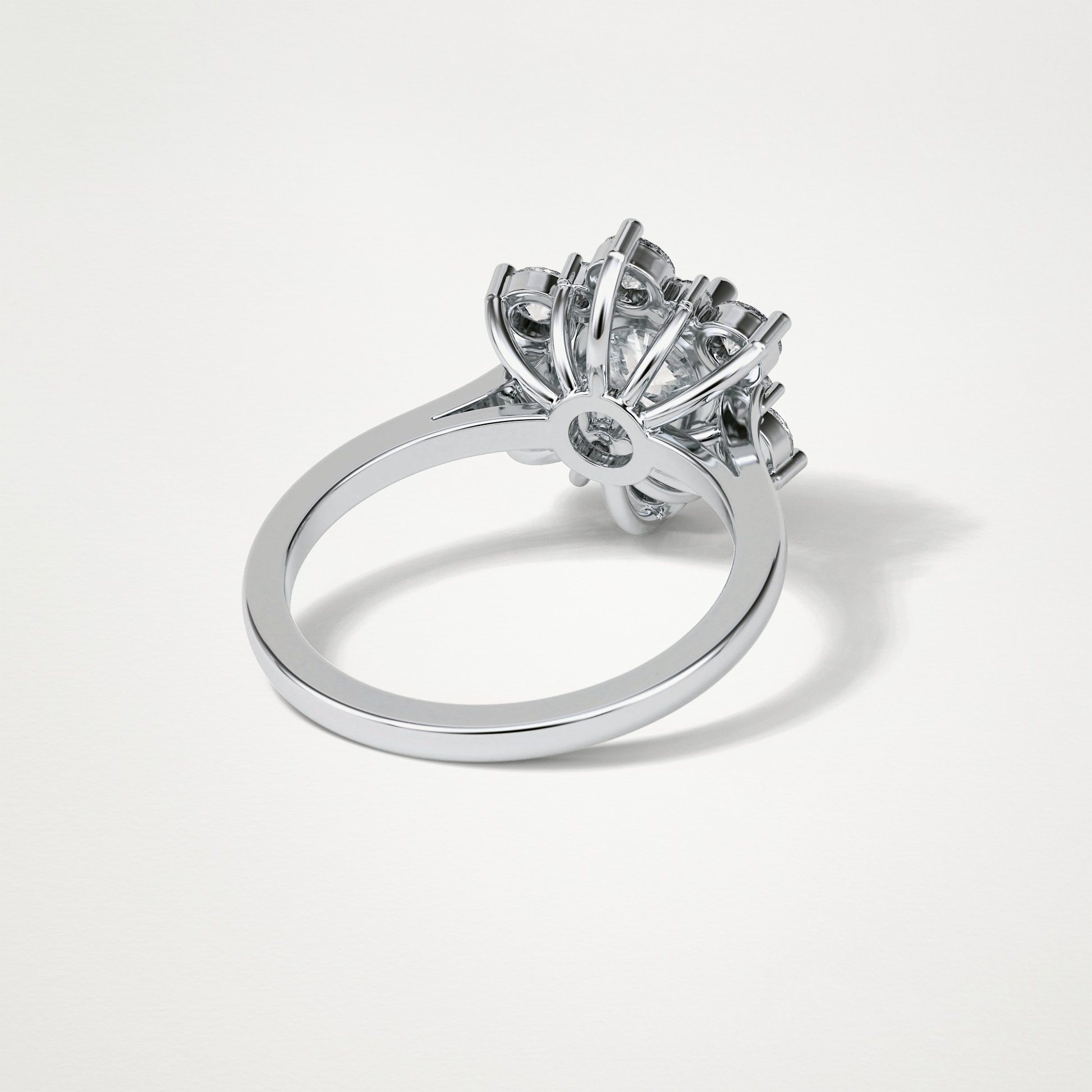 Round Cluster Lab Grown Diamond Engagement Ring