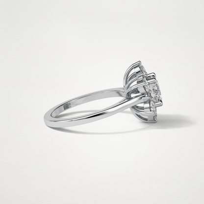Round Cluster Lab Grown Diamond Engagement Ring