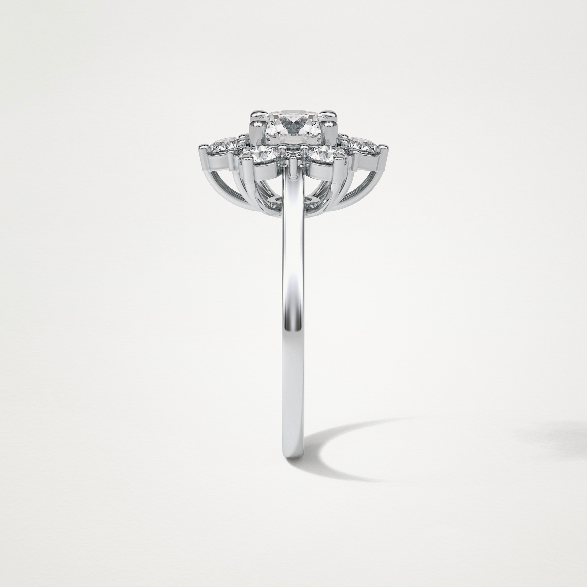 Round Cluster Lab Grown Diamond Engagement Ring