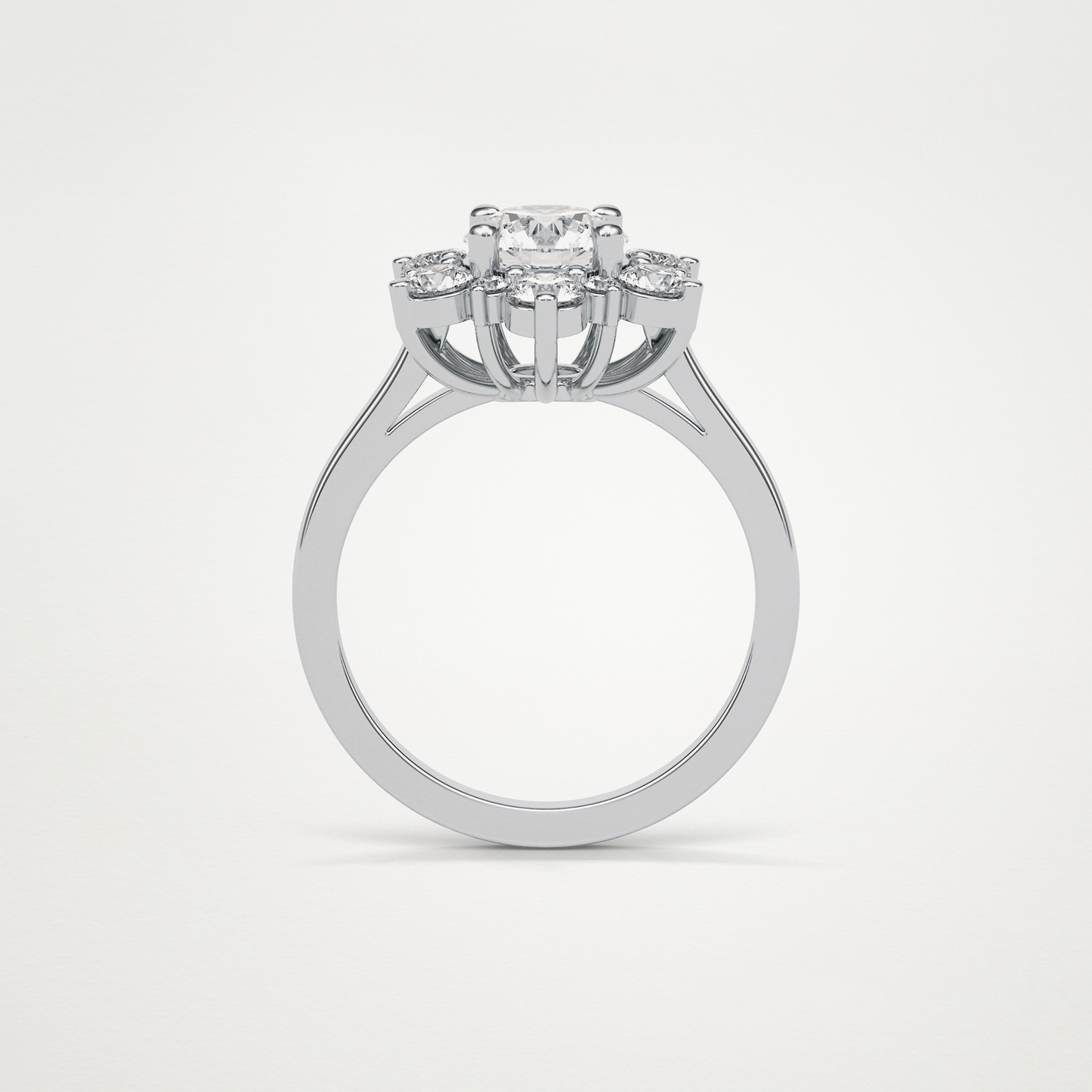 Round Cluster Lab Grown Diamond Engagement Ring