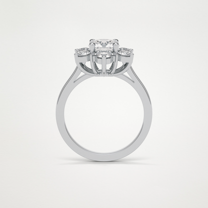 Round Cluster Lab Grown Diamond Engagement Ring
