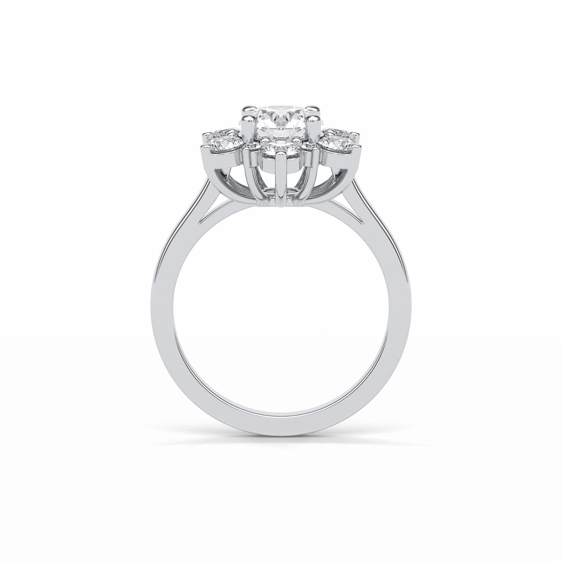Round Cluster Lab Grown Diamond Engagement Ring