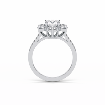 Round Cluster Lab Grown Diamond Engagement Ring