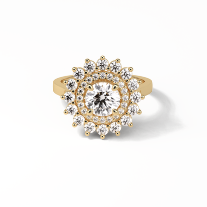 Round Halo Lab Grown Diamond Engagement Ring